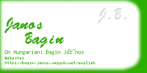 janos bagin business card